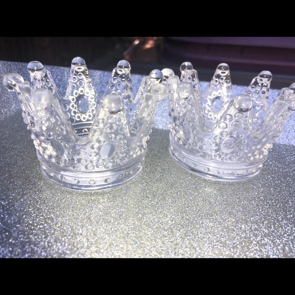 regal hobnail Other - Set of Regal hobnail crown glass candle holders